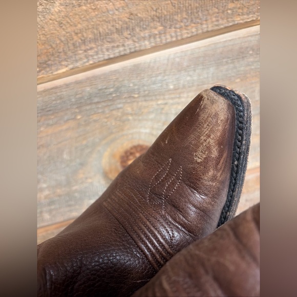 Vtg Y2k LANE Boots Floral Jade Sz 8.5 Embroidered Snip Toe Leather Cowgirl Boots - Picture 7 of 16